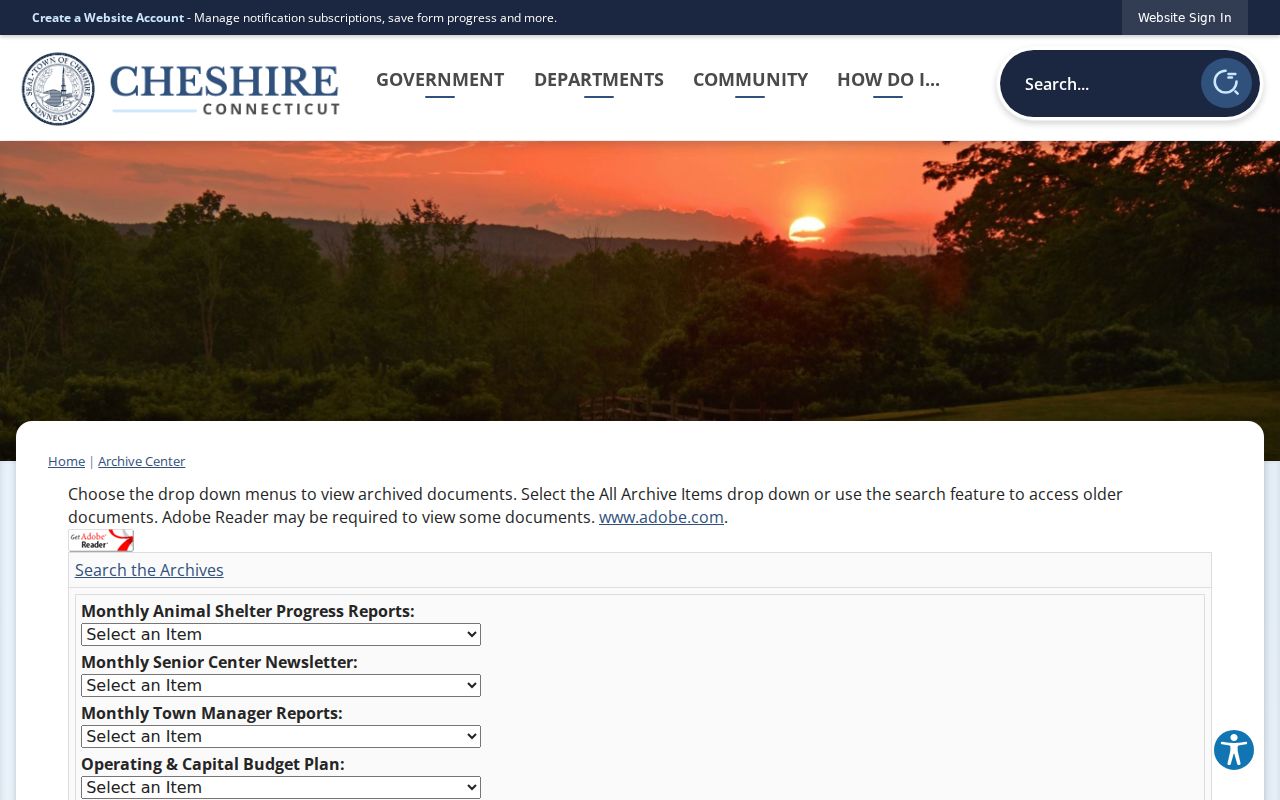 Cheshire neighbors municipal archive