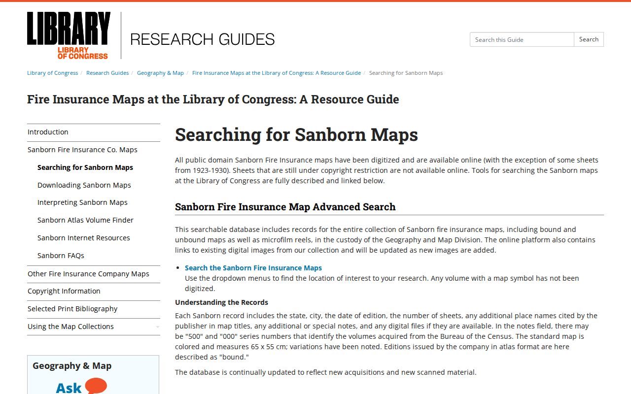 Cheshire previous residents Sanborn map research guidance
