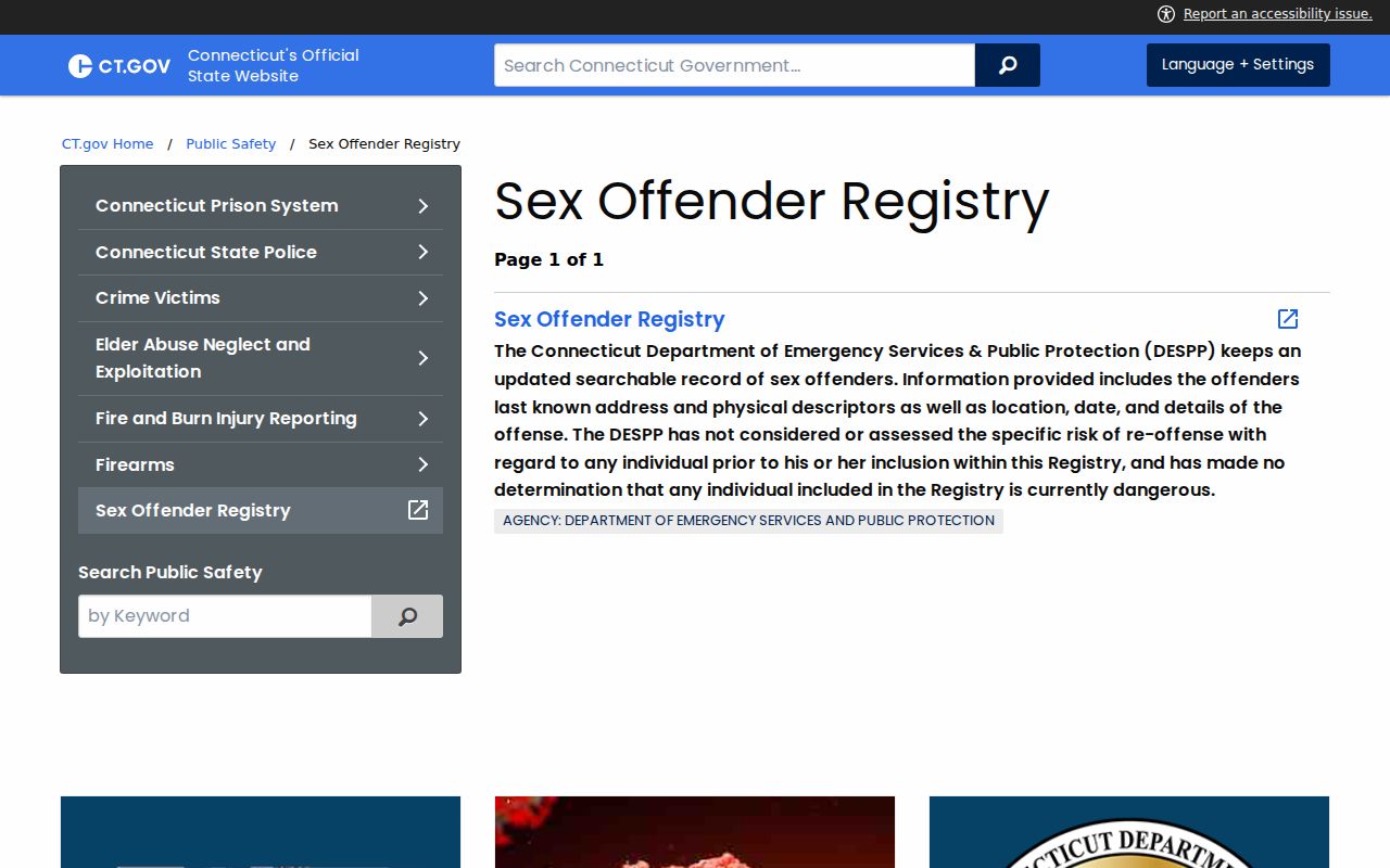Cheshire resident lookup Connecticut registry information page
