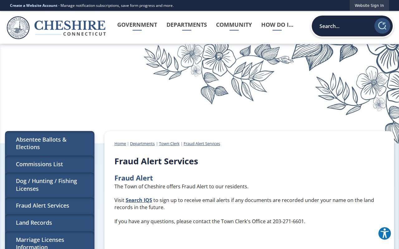 Cheshire street directory recorded-document fraud alert